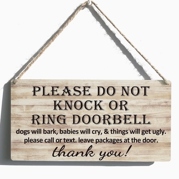 Funny Hanging Door Sign - New - Picture 1 of 4